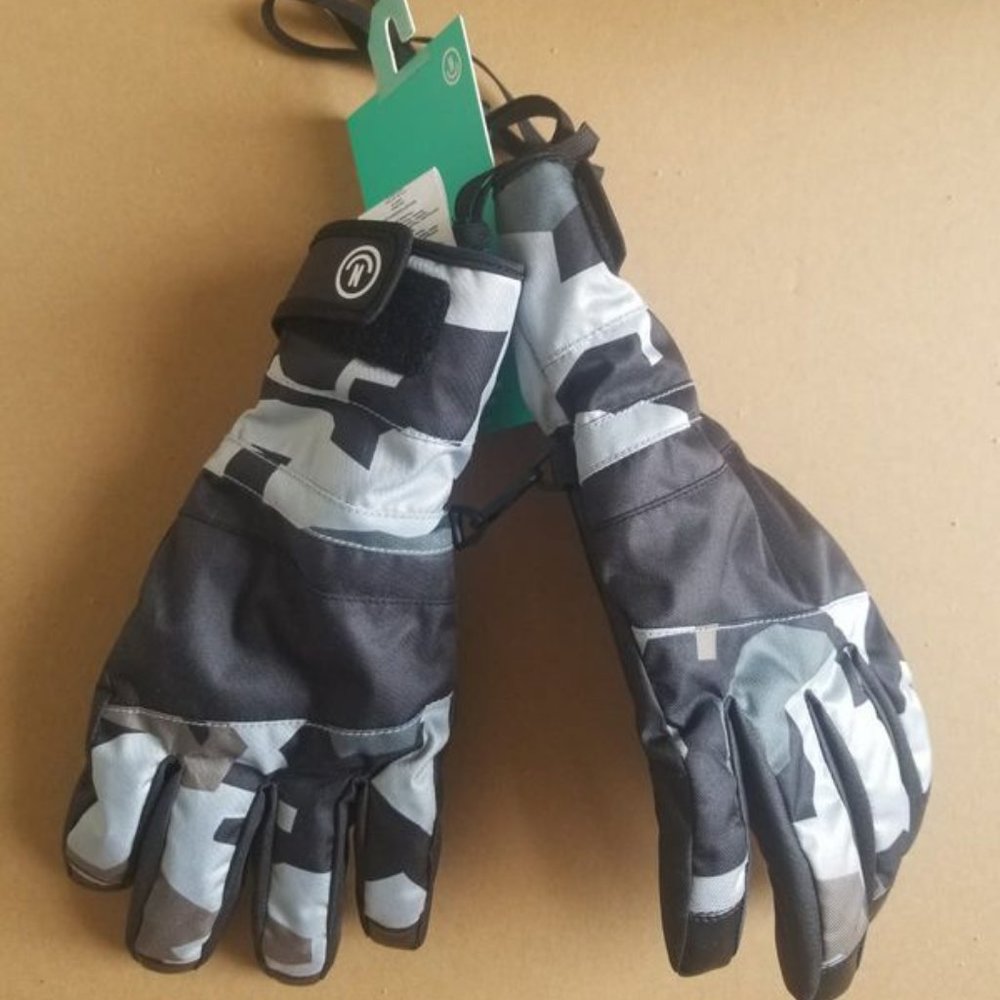 DIGGER GLOVE Black And Grey Camouflage  SIZE: M